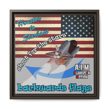 shoot for the stars - framed canvas art (light grey)