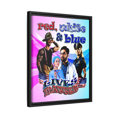 rw&b lives matter - framed canvas art (light blue-pink wave)