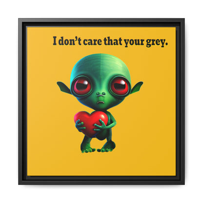 I don't care that your grey - framed canvas art (yellow)
