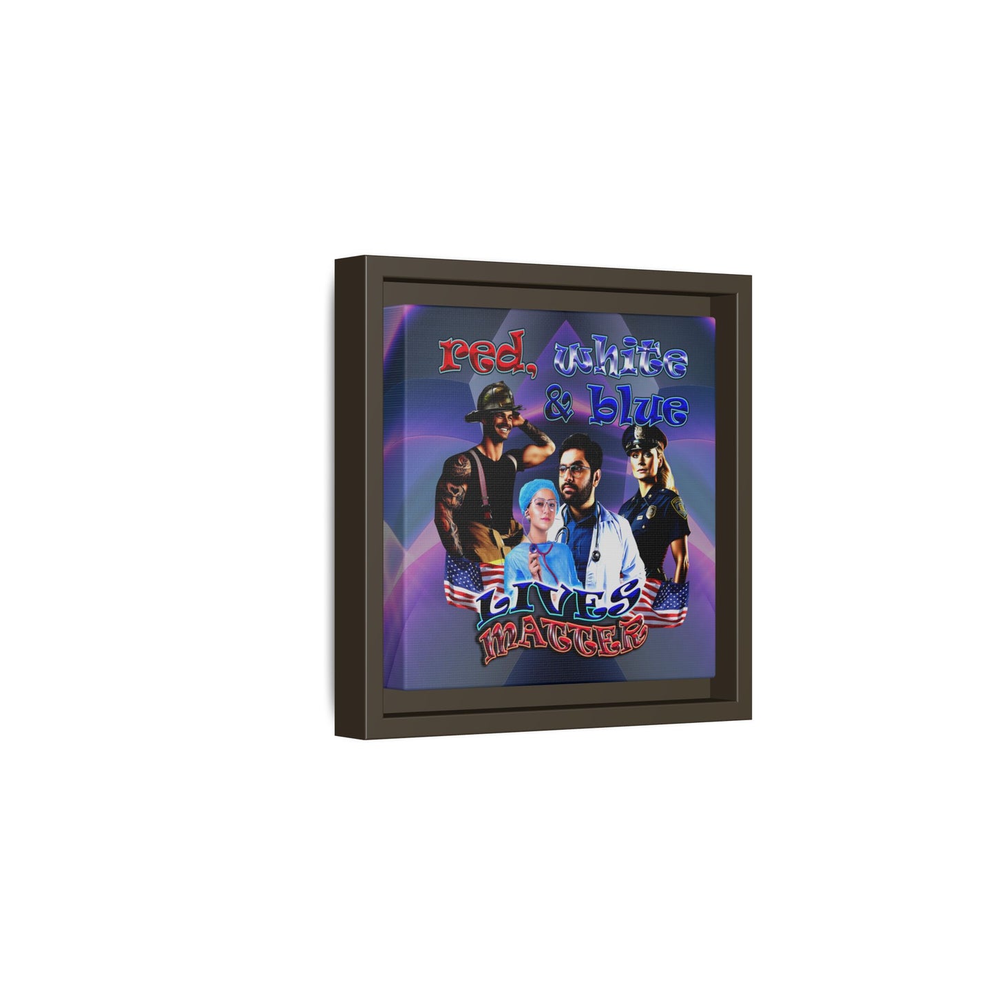 rw&b lives matter - framed canvas art (grey-pink wave)