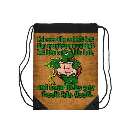 turtle race - Drawstring Bag (dichromatic brown papyrus)