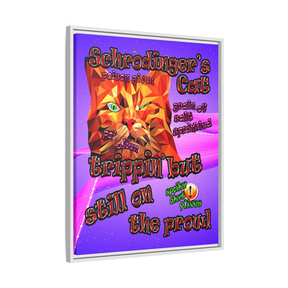 schrodinger's cat - framed canvas art (purple-pink wave)