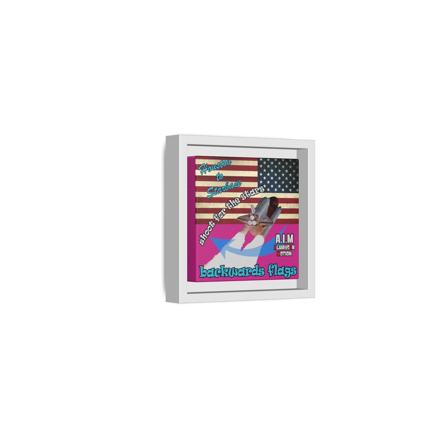 shoot for the stars - framed canvas art (pink)