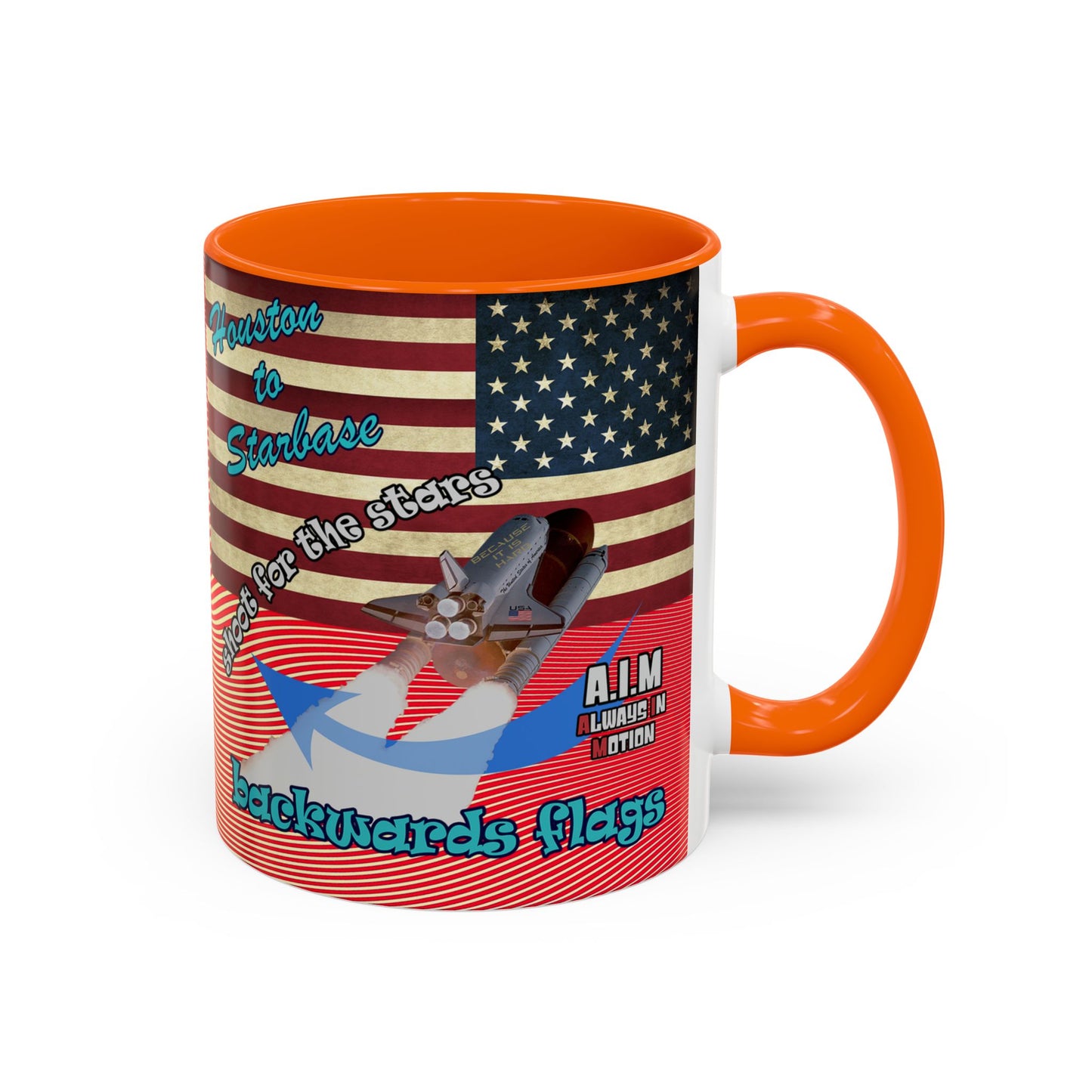 shoot for the stars - Accent Mug (yellow-orange wave)