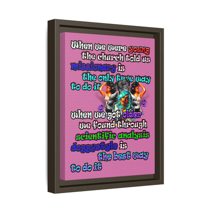 doggystyle - framed canvas art (light pink)