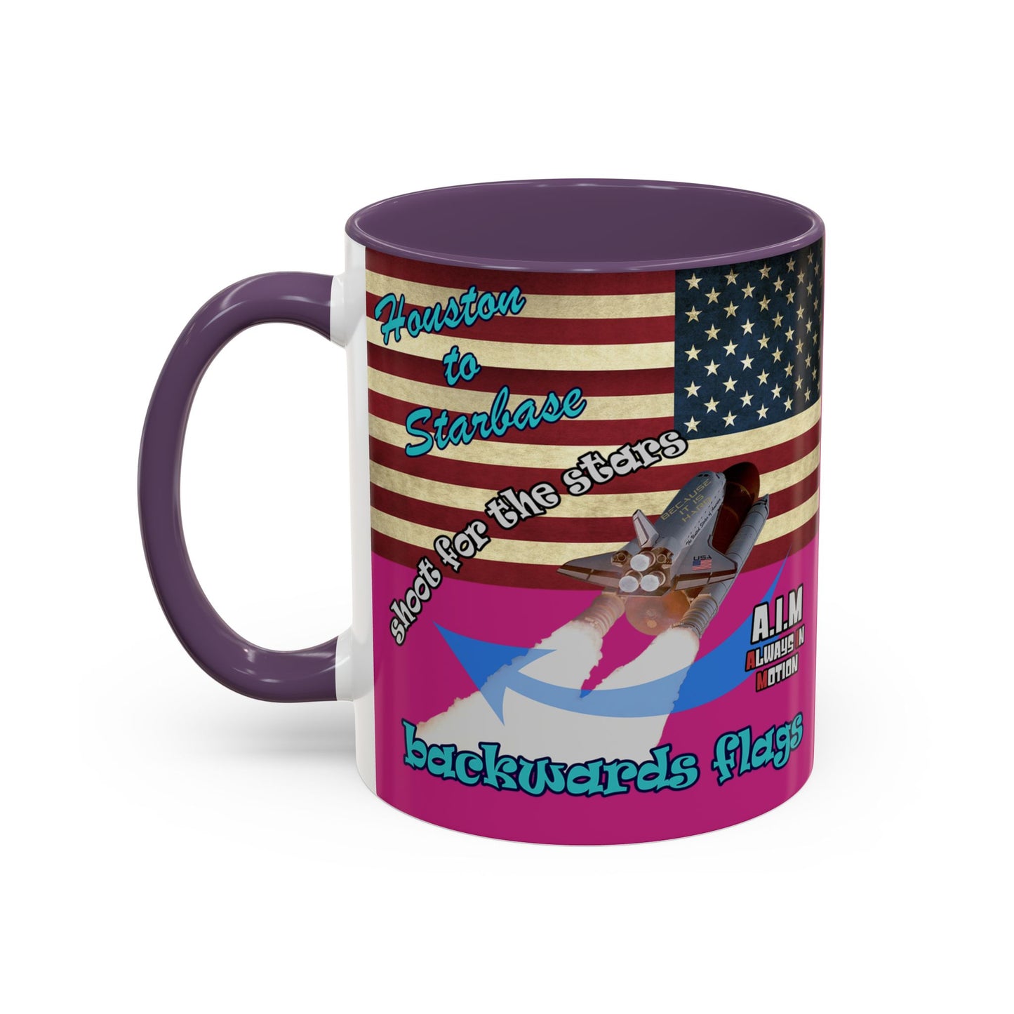 shoot for the stars - Accent Mug (pink)