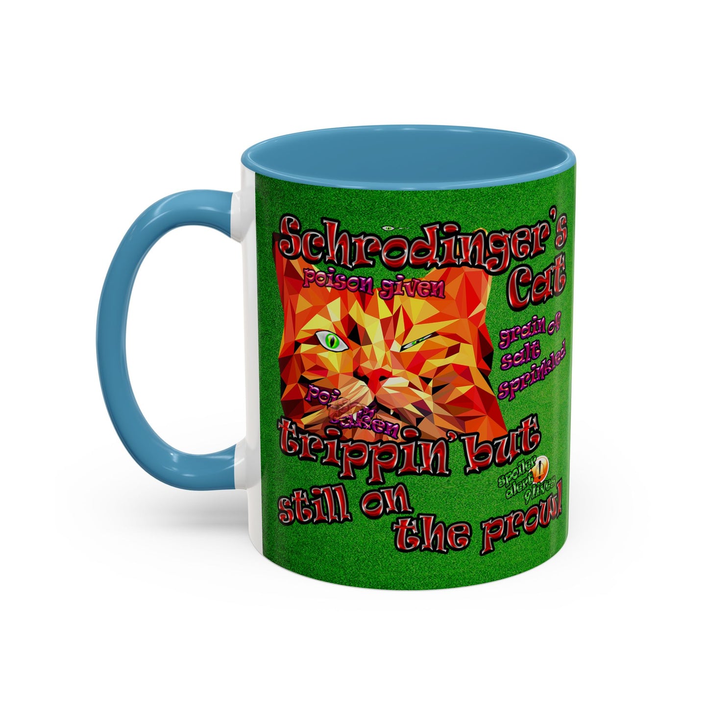 schrodinger's cat - Accent Mug (green turf)