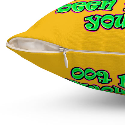 noticed you noticing - Spun Polyester Square Pillow - (yellow)