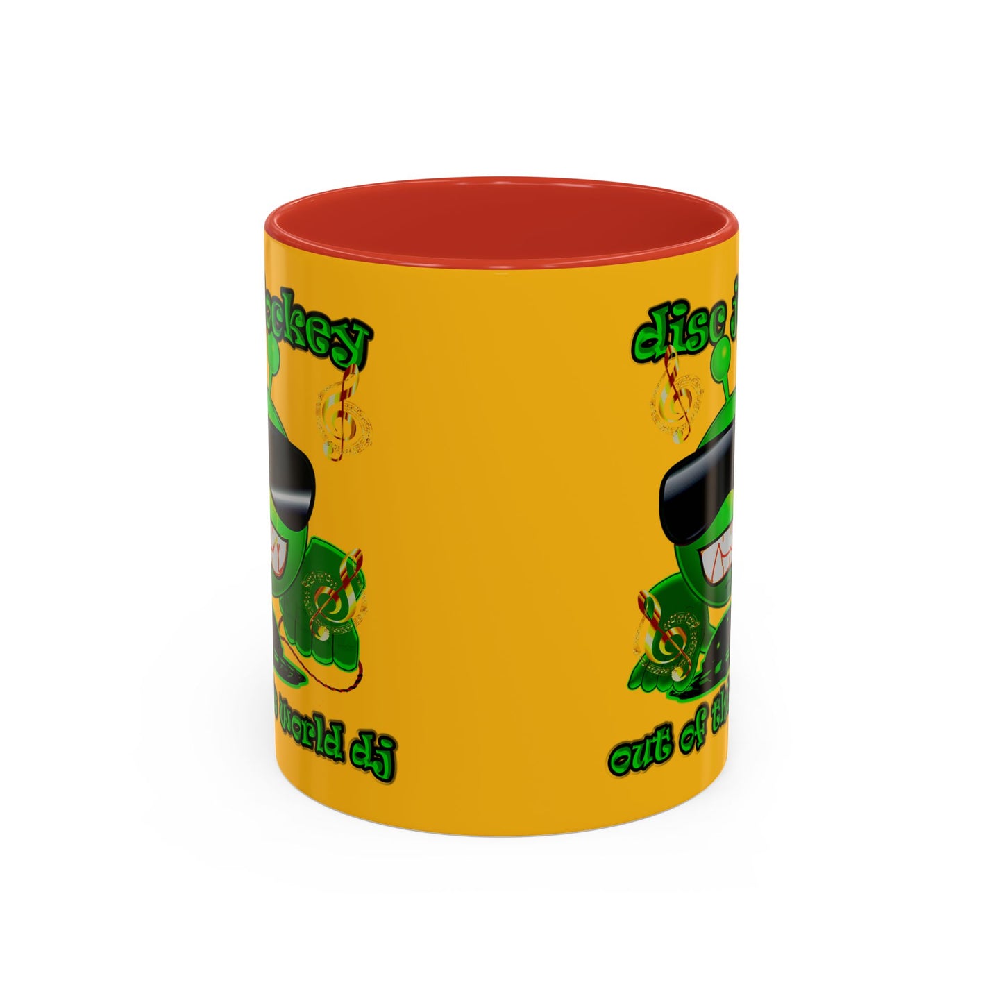 disc jockey - Accent Mug (yellow)