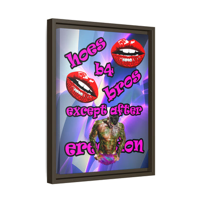 hoes b4 bros - framed canvas art (grey-pink wave)
