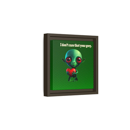 I don't care that your grey - framed canvas art (logo green)