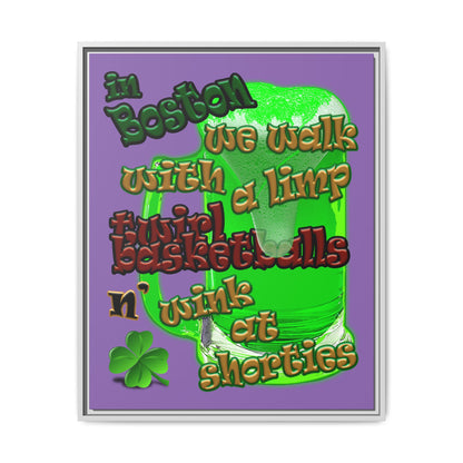 celtics logo - framed canvas art (light purple)