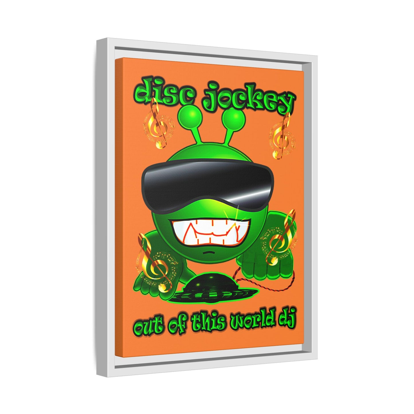 disc jockey - framed canvas art (crusta)
