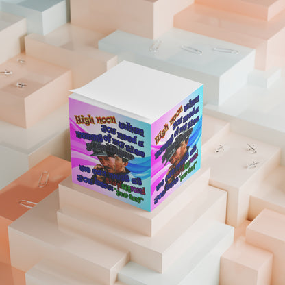 high noon - note cube (light blue-pink wave)