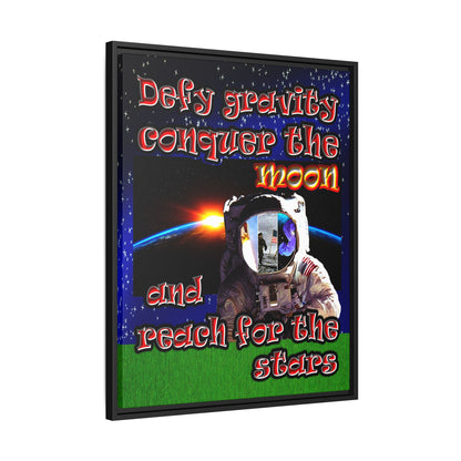 defy conquer reach - framed canvas art ('snoops' background)
