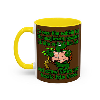 turtle race - Accent Mug (brown)
