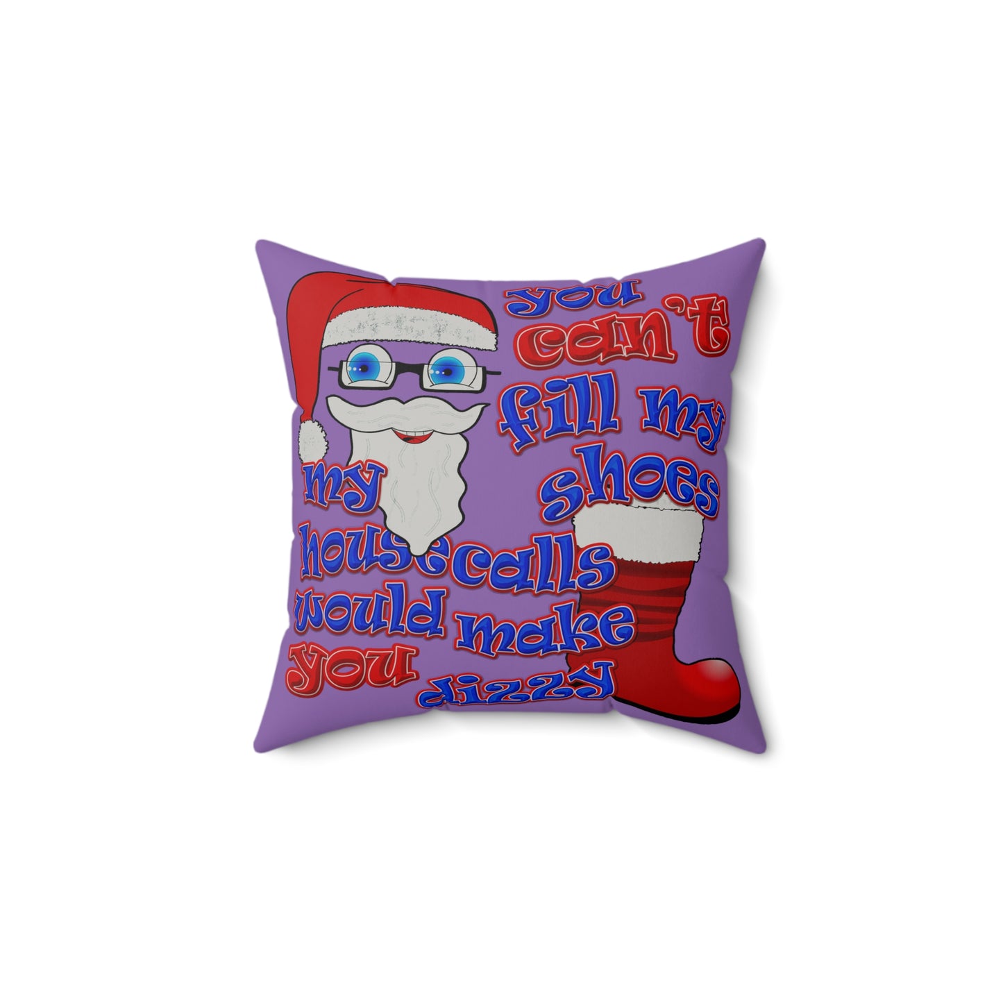santa's shoes - Faux Suede Square Pillow - (light purple)