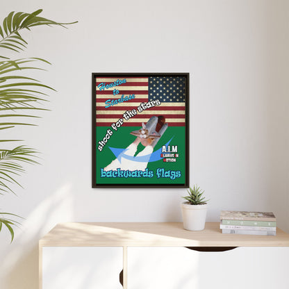 shoot for the stars - framed canvas art (dark green)