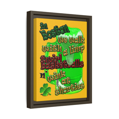 celtics logo - framed canvas art (yellow)