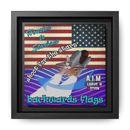 shoot for the stars - framed canvas art (purple wave)