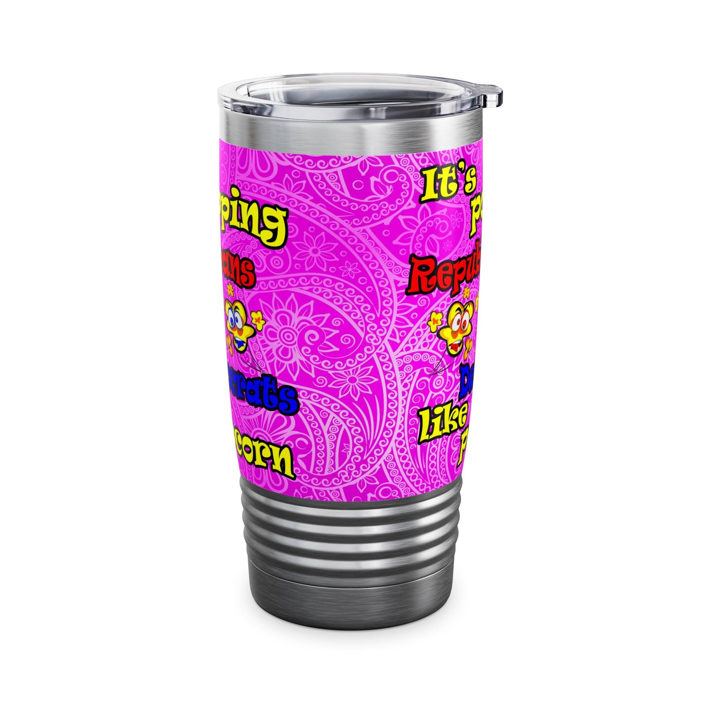 popping like popcorn - Ringneck Tumbler, 20oz (pink swirl)