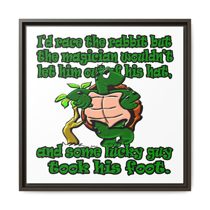turtle race - framed canvas art (white)