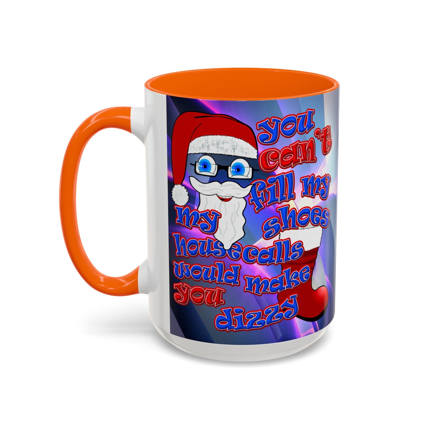 santa's shoes - Accent Mug (grey-pink wave)