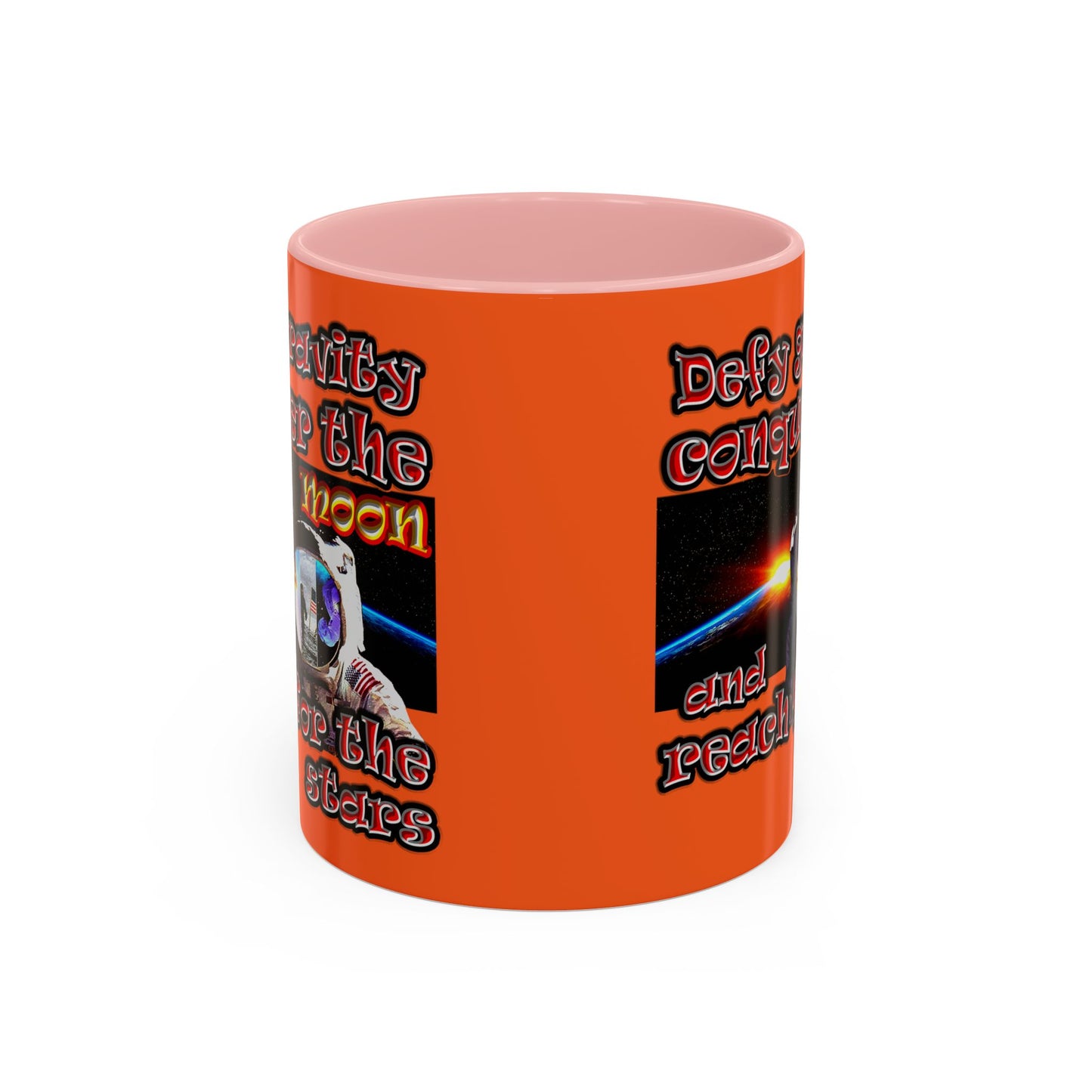 defy conquer reach - Accent Mug (orange)