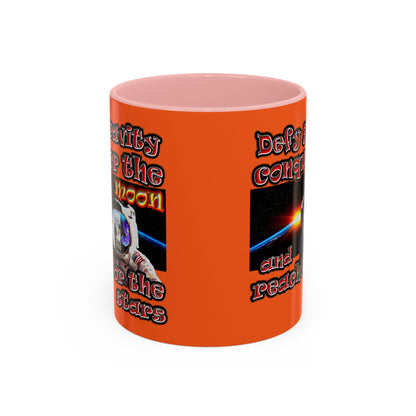 defy conquer reach - Accent Mug (orange)
