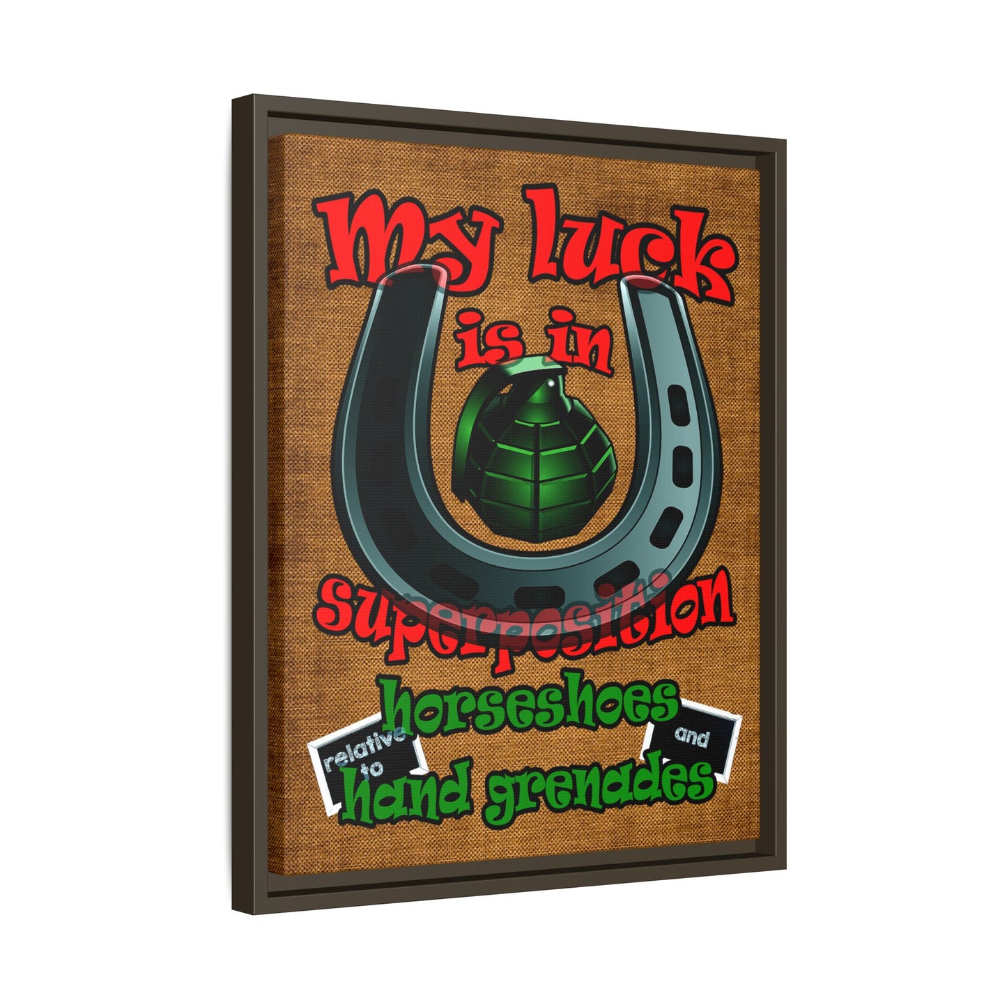 my luck - framed canvas art (brown papyrus)