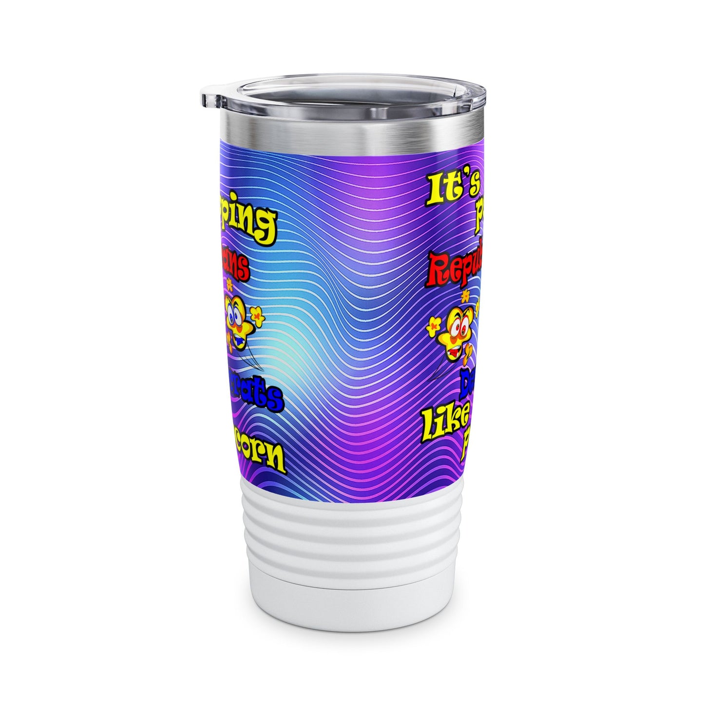 popping like popcorn - Ringneck Tumbler, 20oz (purple wave)