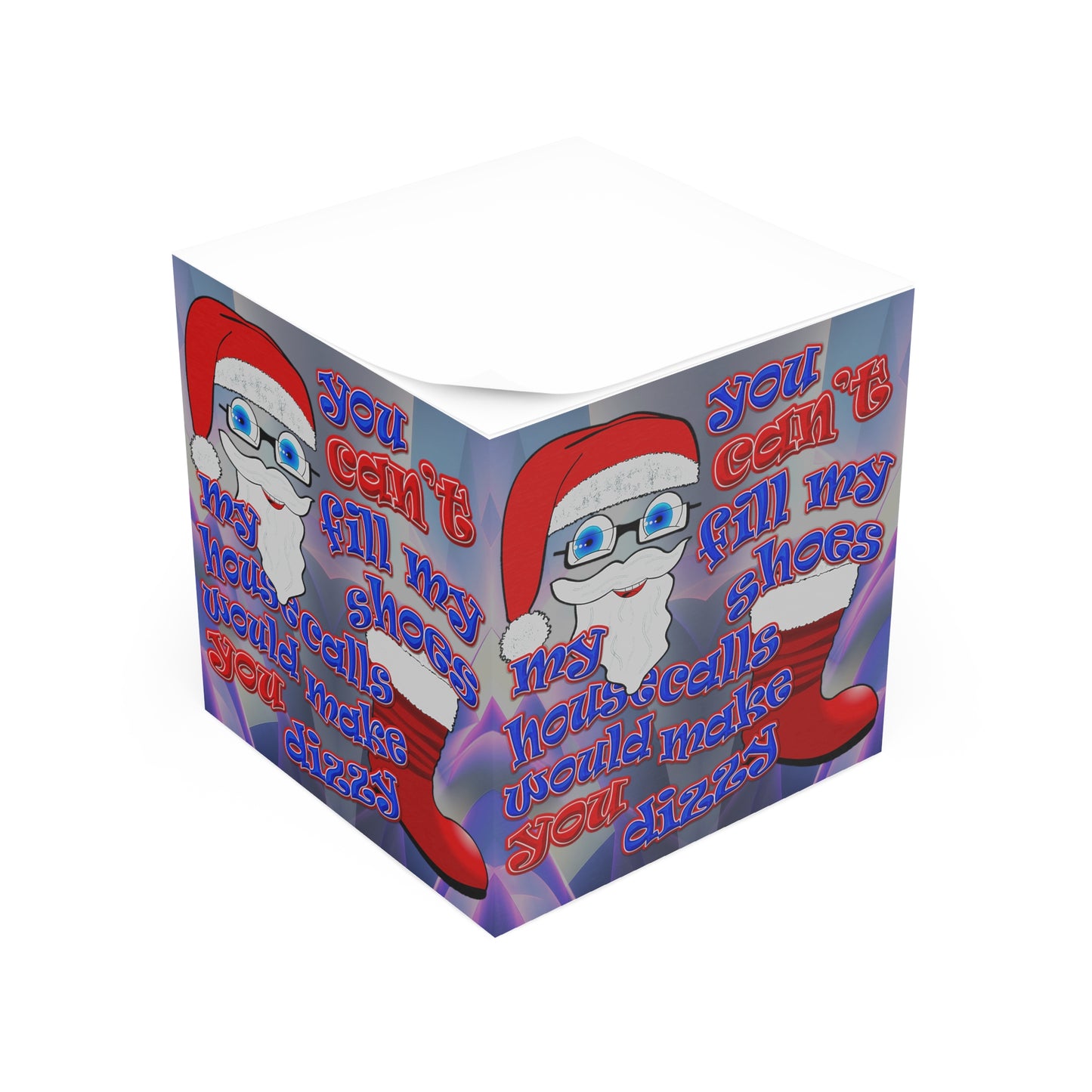 santa's shoes - note cube (grey-pink wave)