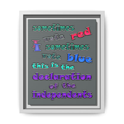 declaration of the independents - framed canvas art (dark grey)