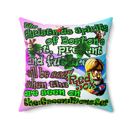 christmas spirits of boston - Faux Suede Square Pillow - (light blue-pink wave)