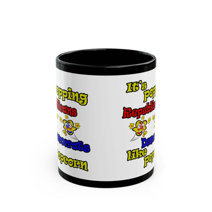popping like popcorn - Black Mug (white)