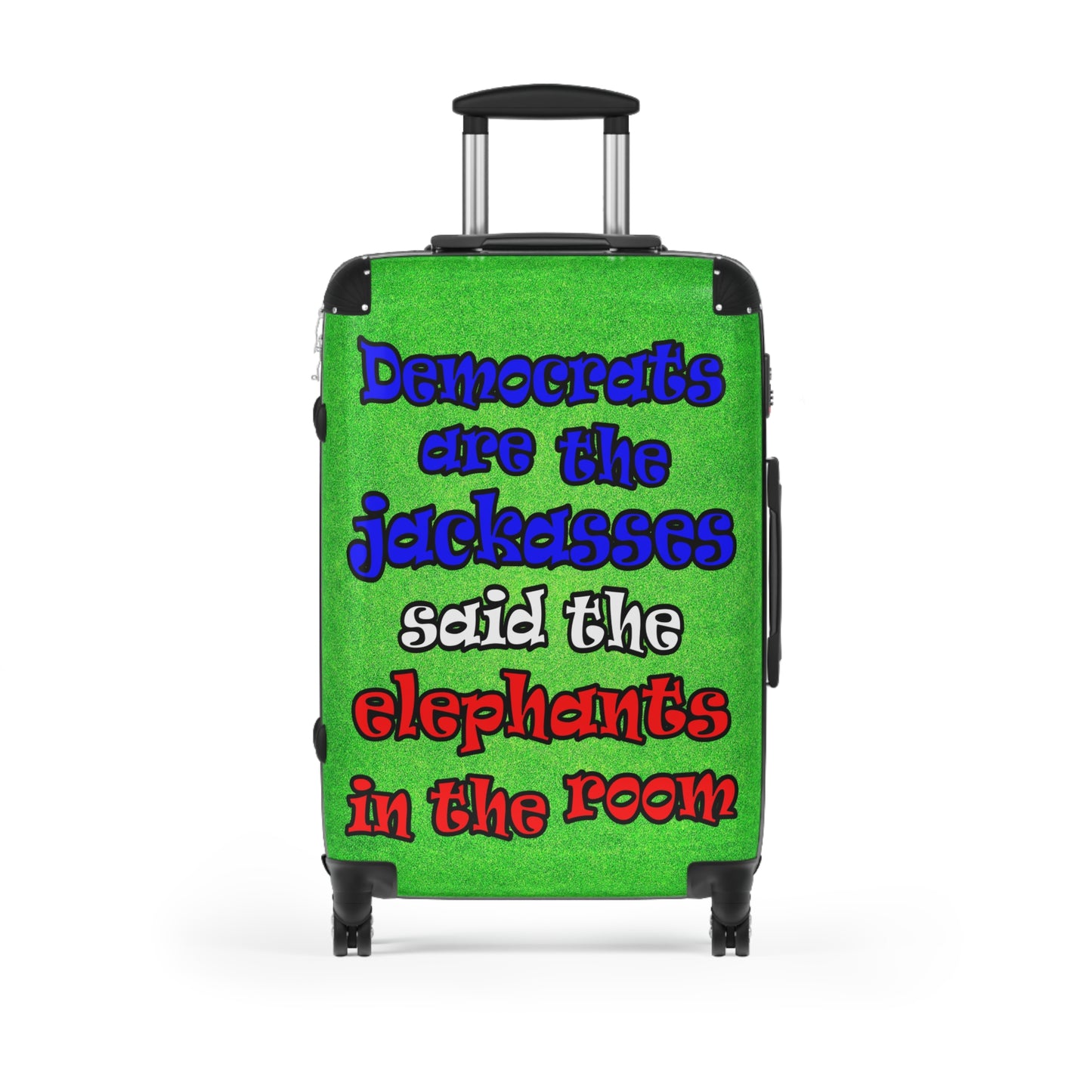 donkeys and elephants - Suitcase (green turf)
