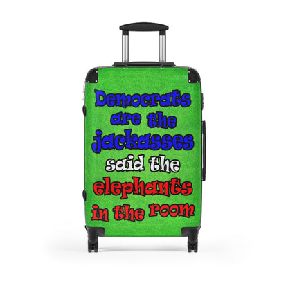 donkeys and elephants - Suitcase (green turf)