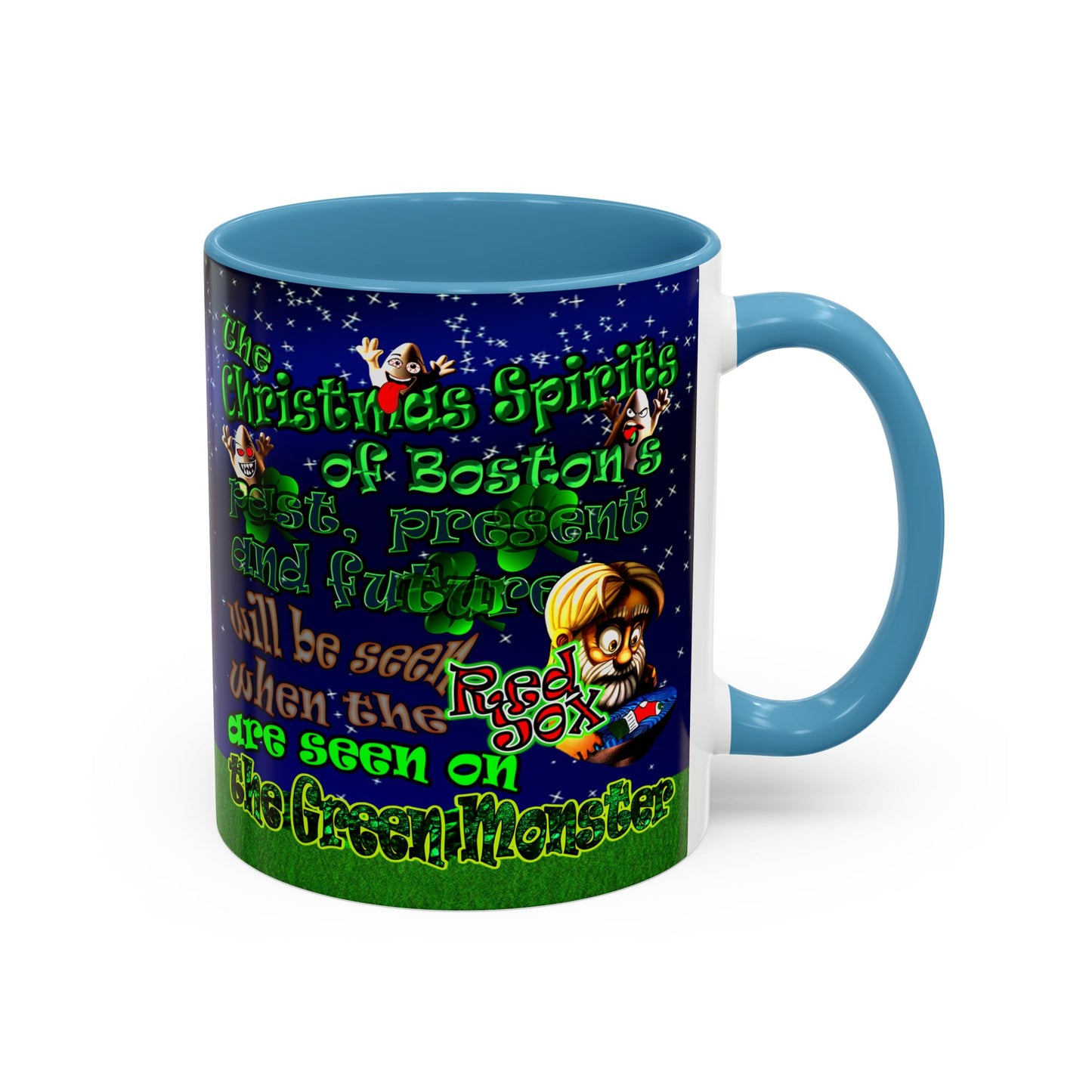 christmas spirits of boston - Accent Mug ('snoops' background)