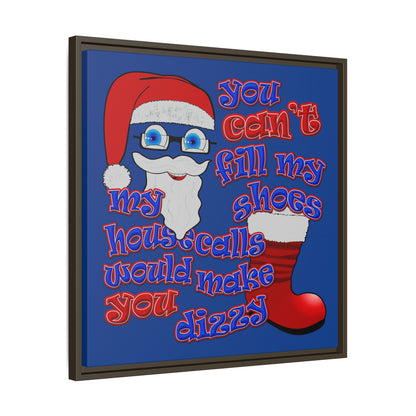 santa's shoes - framed canvas art (dark blue)