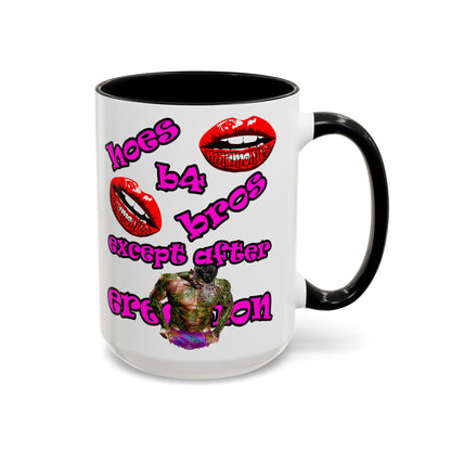 hoes b4 bros - Accent Mug (white)