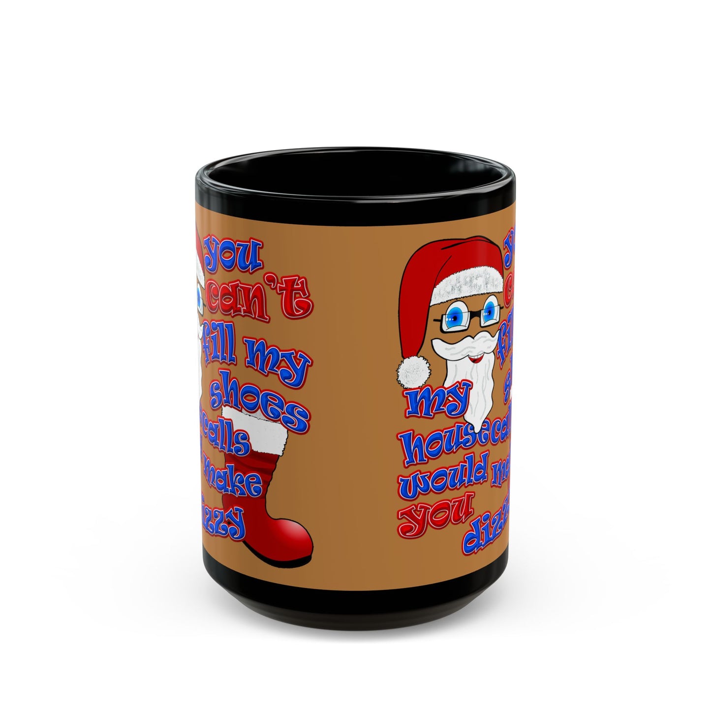 santa's shoes - Black Mug (light brown)