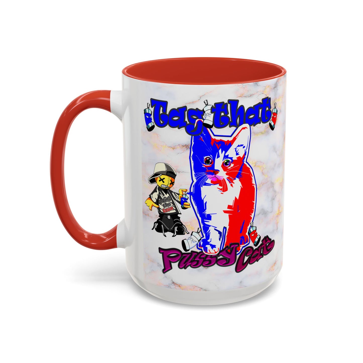 tag that - Accent Mug (white marble)