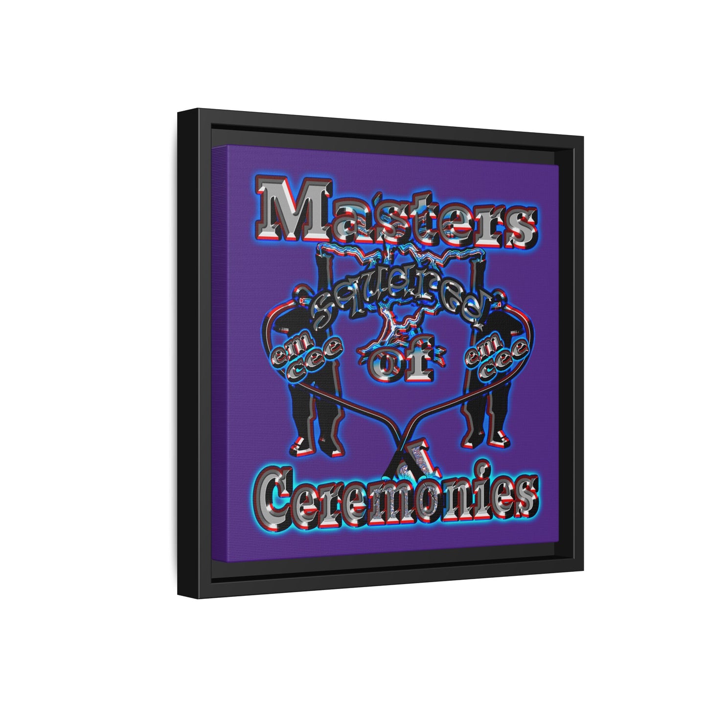 em cee squared - framed canvas art (purple)