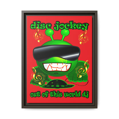 disc jockey - framed canvas art (red)