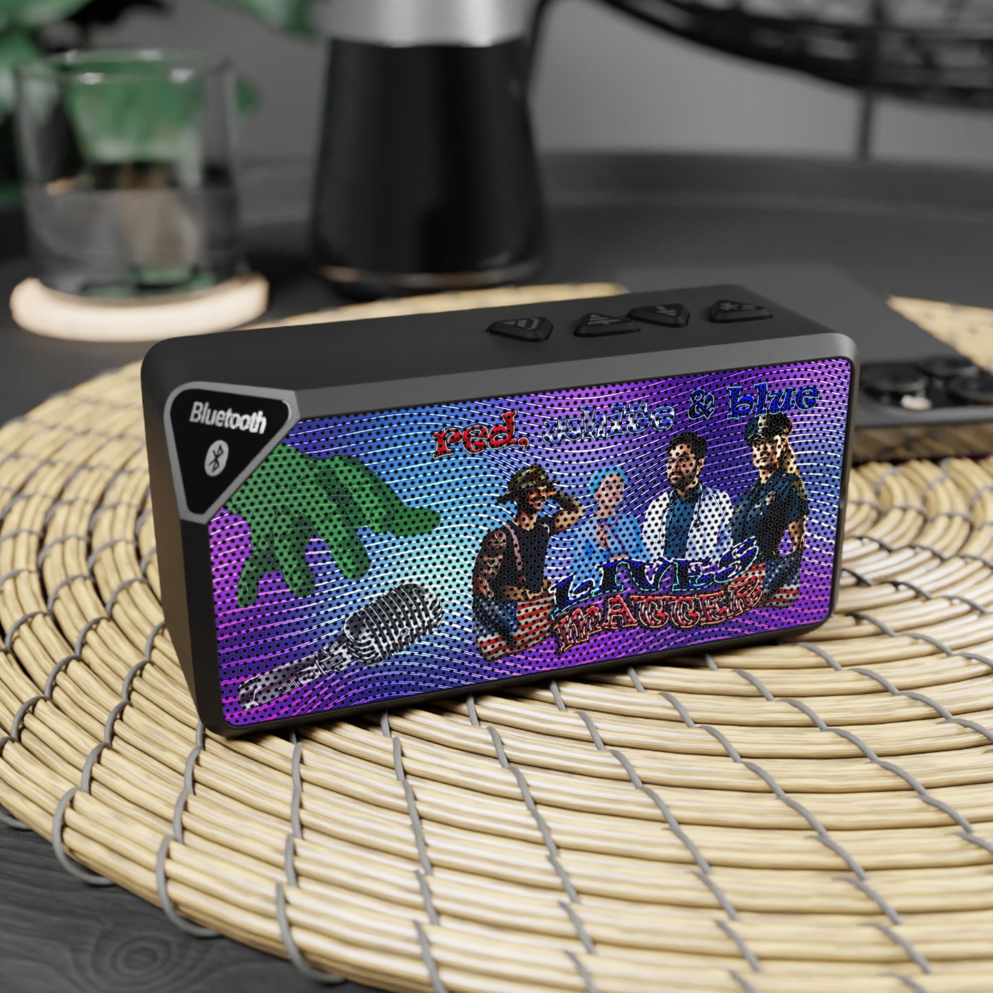 rw&b lives matter - Jabba Bluetooth Speaker (purple wave)