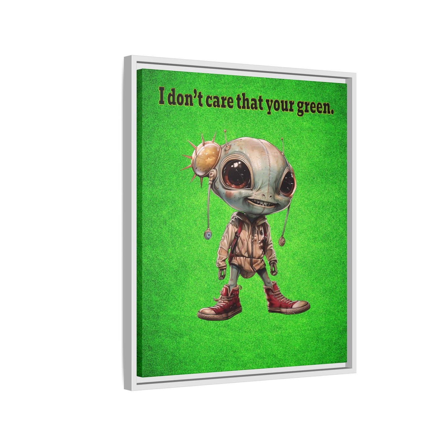 I don't care that your green - framed canvas art (green turf)
