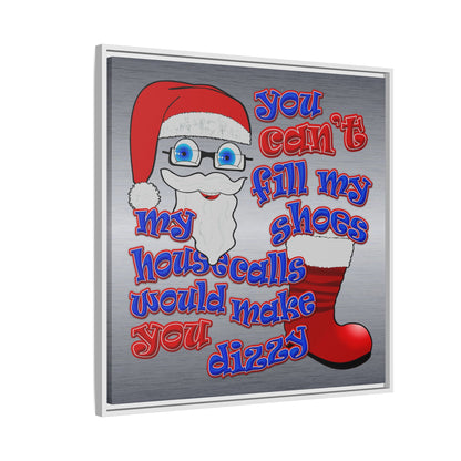 santa's shoes - framed canvas art (brushed nickel)