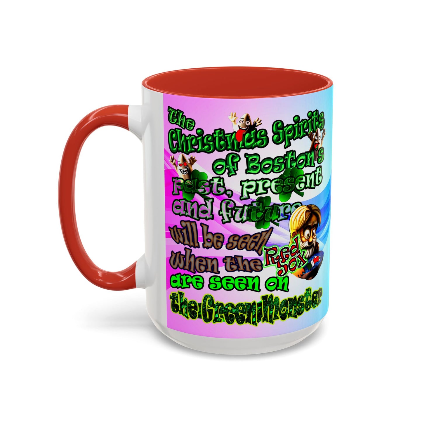christmas spirits of boston - Accent Mug (light blue-pink wave)