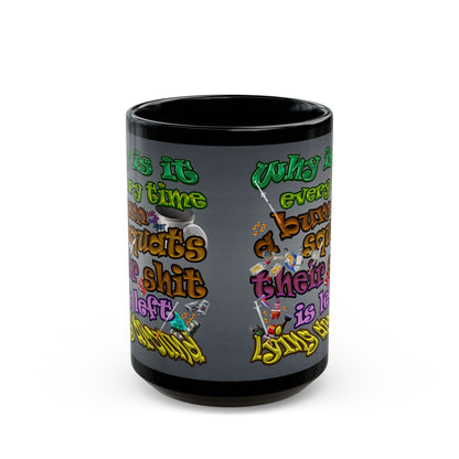 the bum's shit - Black Mug (grey-light grey)