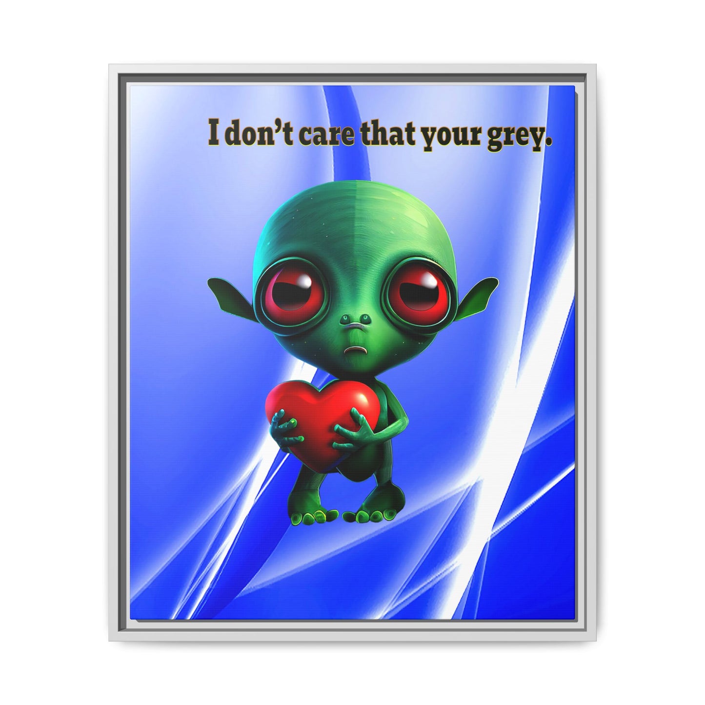 I don't care that your grey - framed canvas art (blue-white wave)